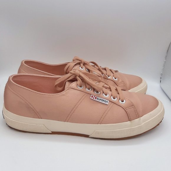 Superga Rose Gold Satin Low Top Sneakers - 8 - Picture 8 of 11